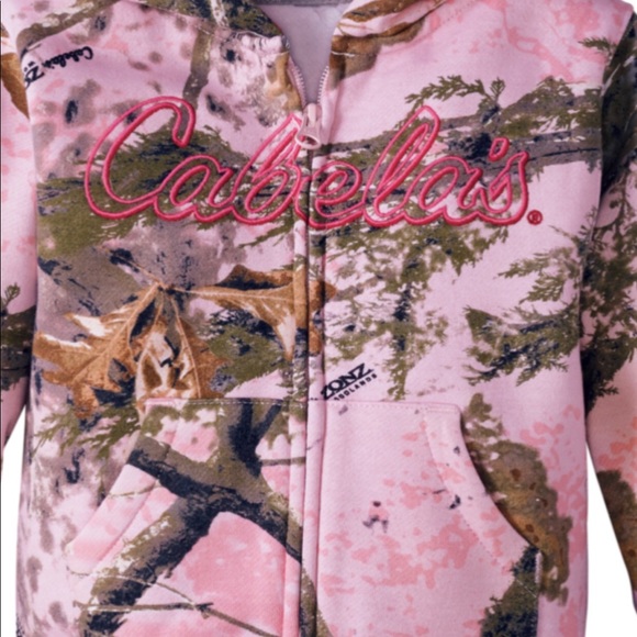 Cabelas Pink Camo Hoodie 0-3 Month - Picture 4 of 5